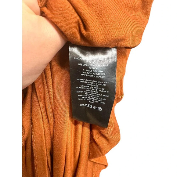 Anthropologie Maeve Midi Dress Ruched Polka Dot Jersey Brown Black Plus Size 1X - Picture 16 of 16